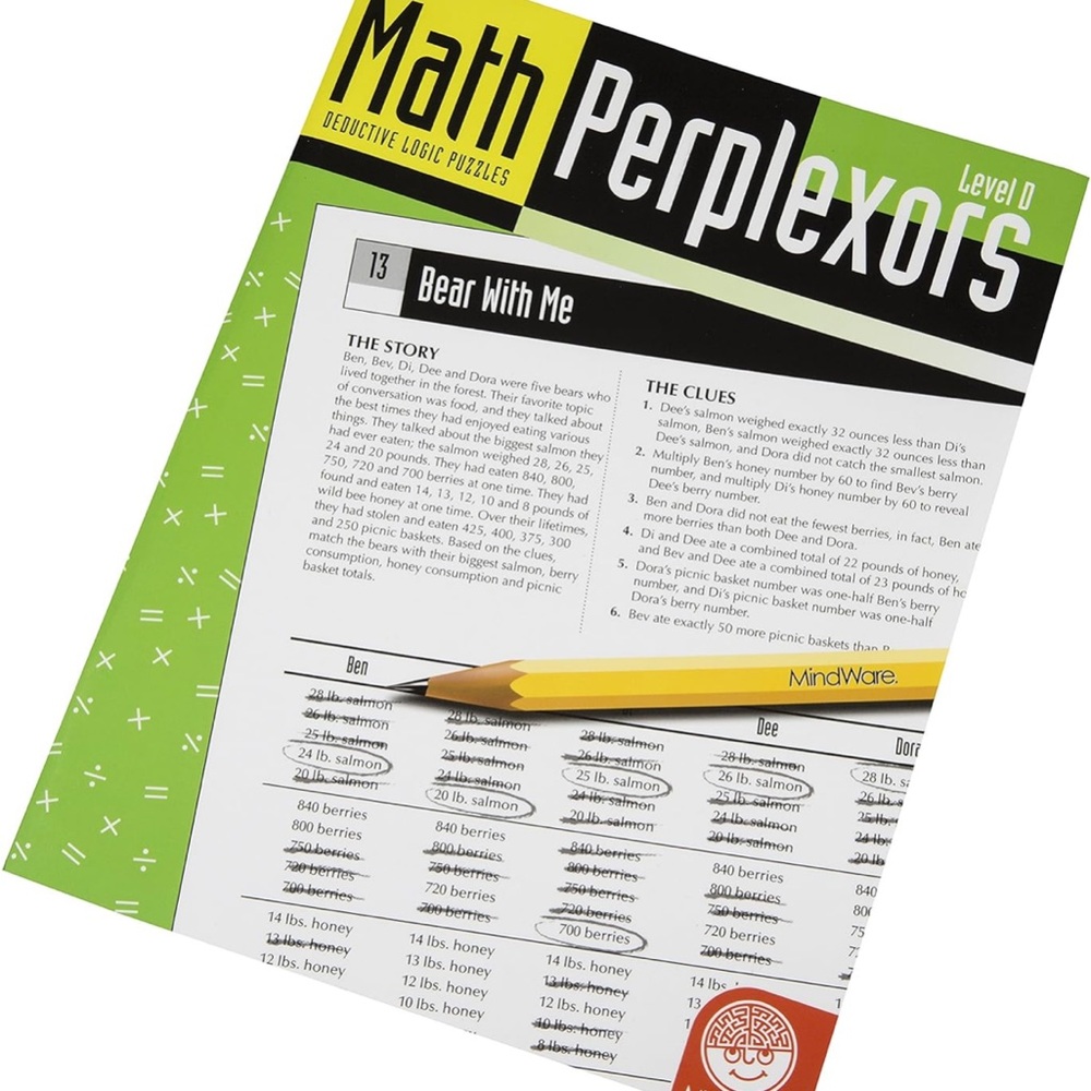 ✨NEW✨ MindWare Math Perplexors Puzzle Book, Level D